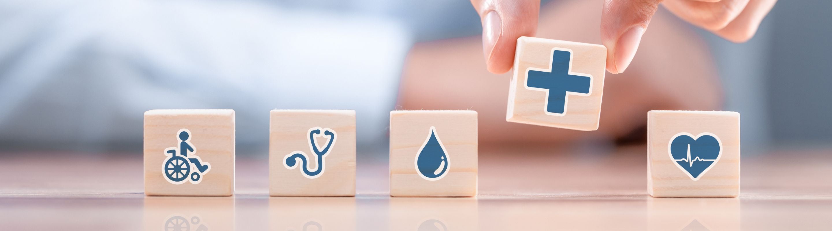 Building blocks representing health insurance relating to the 3 products to claim on your health insurance