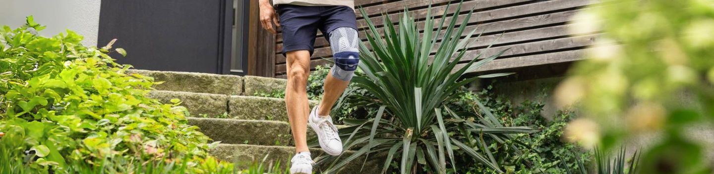 Man wearing GenuTrain A3 Knee Brace for osteoarthritis pain