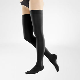 VenoTrain Micro Compression Stockings, Thigh High, Class 1, Closed Toe, Black